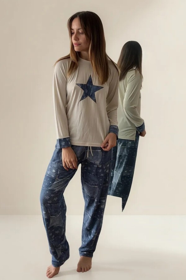 Pijama Manga Larga Estrella Pijama Manga Larga Estrella