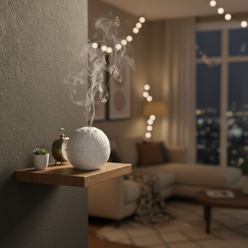 QUEMADOR BLANCO P/INCIENSO 3Pzas 8.5X7.5CM Unica