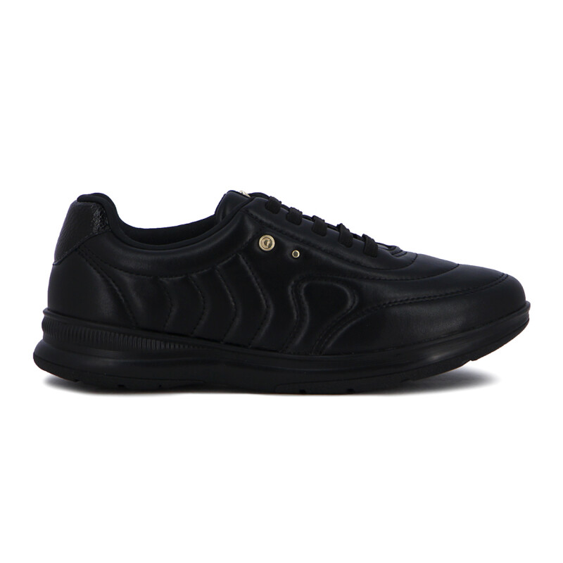 Comfortflex Calzado Deportivo Detalle Costura Cordones De Elástico Negro