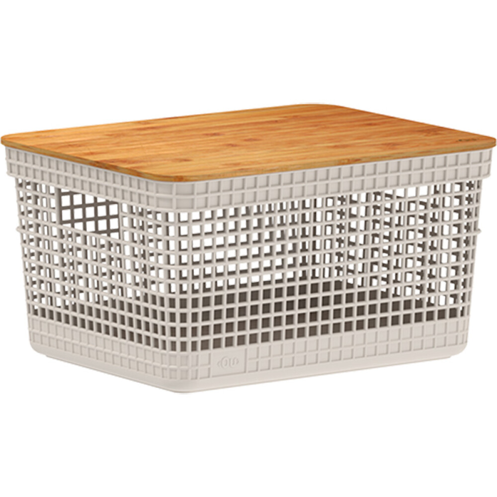 Organizador Rejilla M | Tapa Bambú Beige