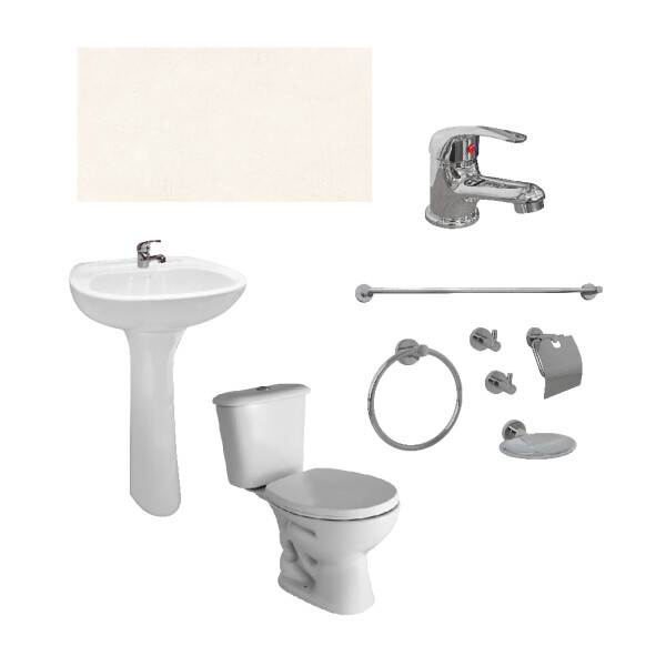 COMBO BAÑO COMPLETO JUEGO DE LOZA + GRIFERIA Combo Baño Completo Juego De Loza + Griferia
