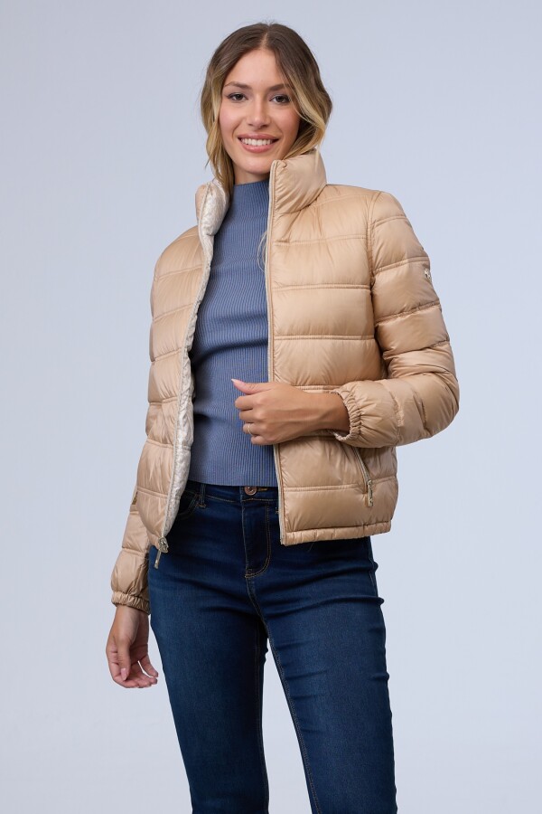 Campera Plumas Reversible BEIGE