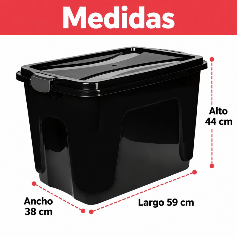 Set x3 Caja organizadora 65 lts NEGRO