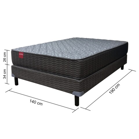 Juego de Dormitorio Sommier Zafiro Black 2 Plazas Ropero Mónaco 4 Puertas y Cómoda Vega 4 Cajones Juego de Dormitorio Sommier Zafiro Black 2 Plazas Ropero Mónaco 4 Puertas y Cómoda Vega 4 Cajones