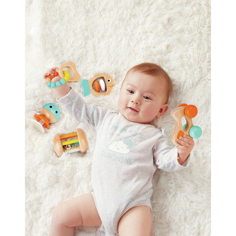 Set Sensorial Sonajeros de bebé 5 piezas Hape Set Sensorial Sonajeros de bebé 5 piezas Hape