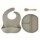 Set de Comida para Bebé con Babero Plato Cuchara en Silicona Gris