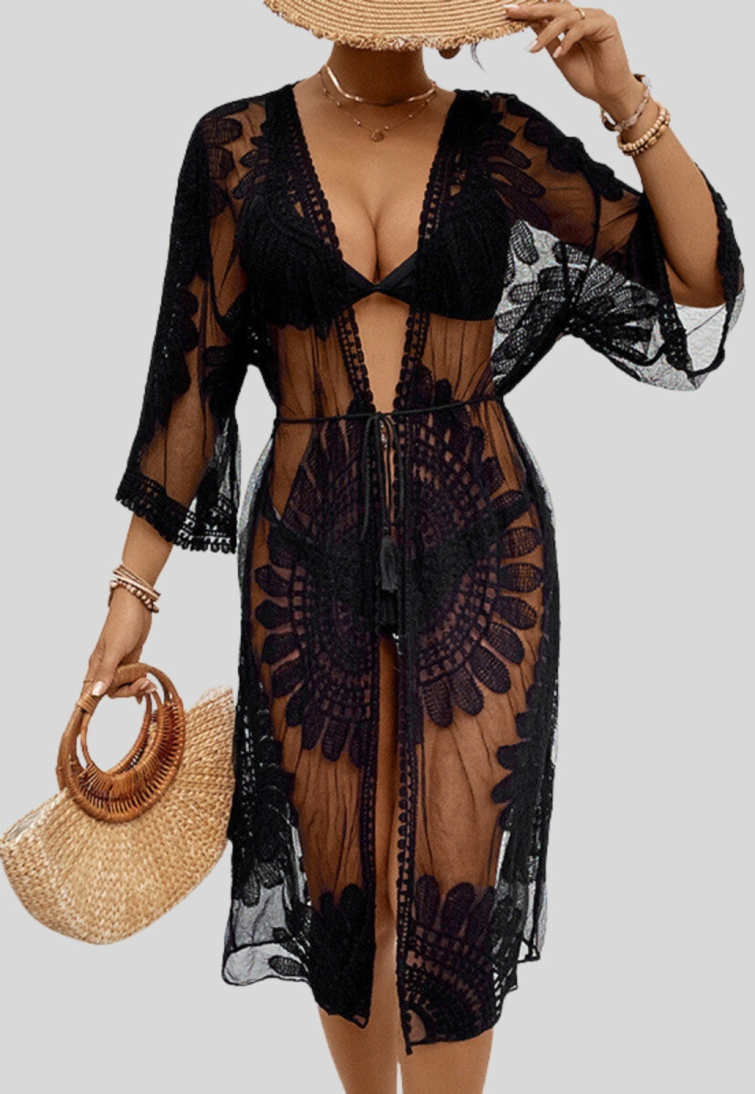 SALIDA GASA BORDADA - NEGRO 