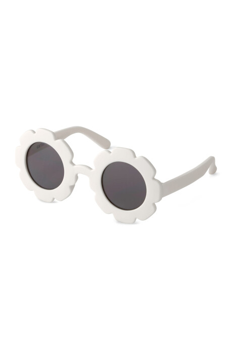 Lentes de sol, protección 100% UVA-UVB, blancos, diseño flor Sin color