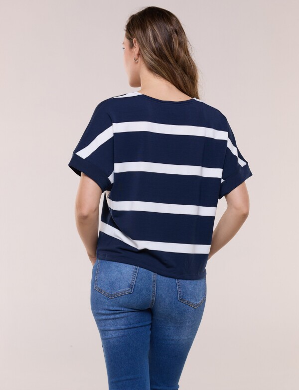 Remera Marinera Escote V AZUL