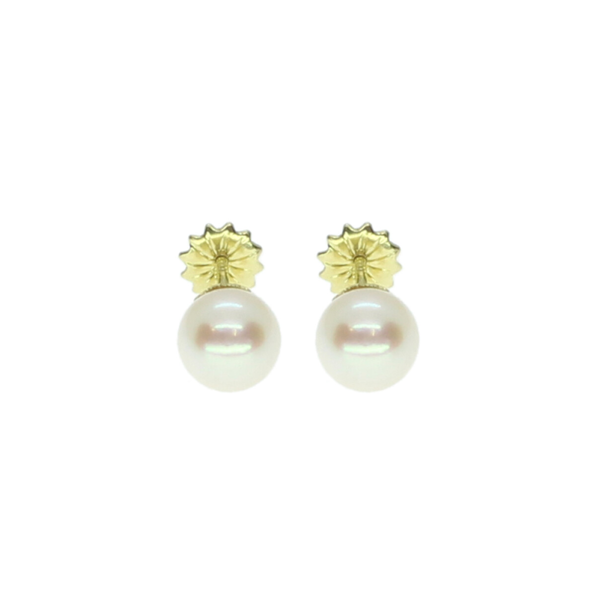 Caravanas en oro 18k con perlas de cultivo de 7mm 