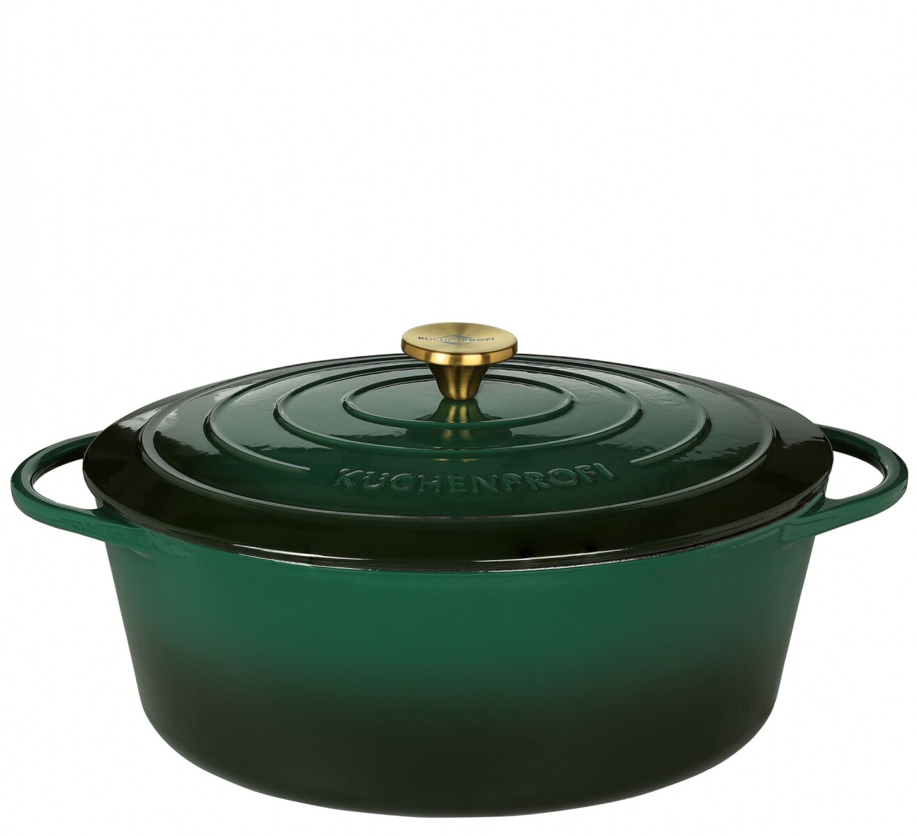 OLLA OVAL HIERRO 33CM VERDE OSCURO 