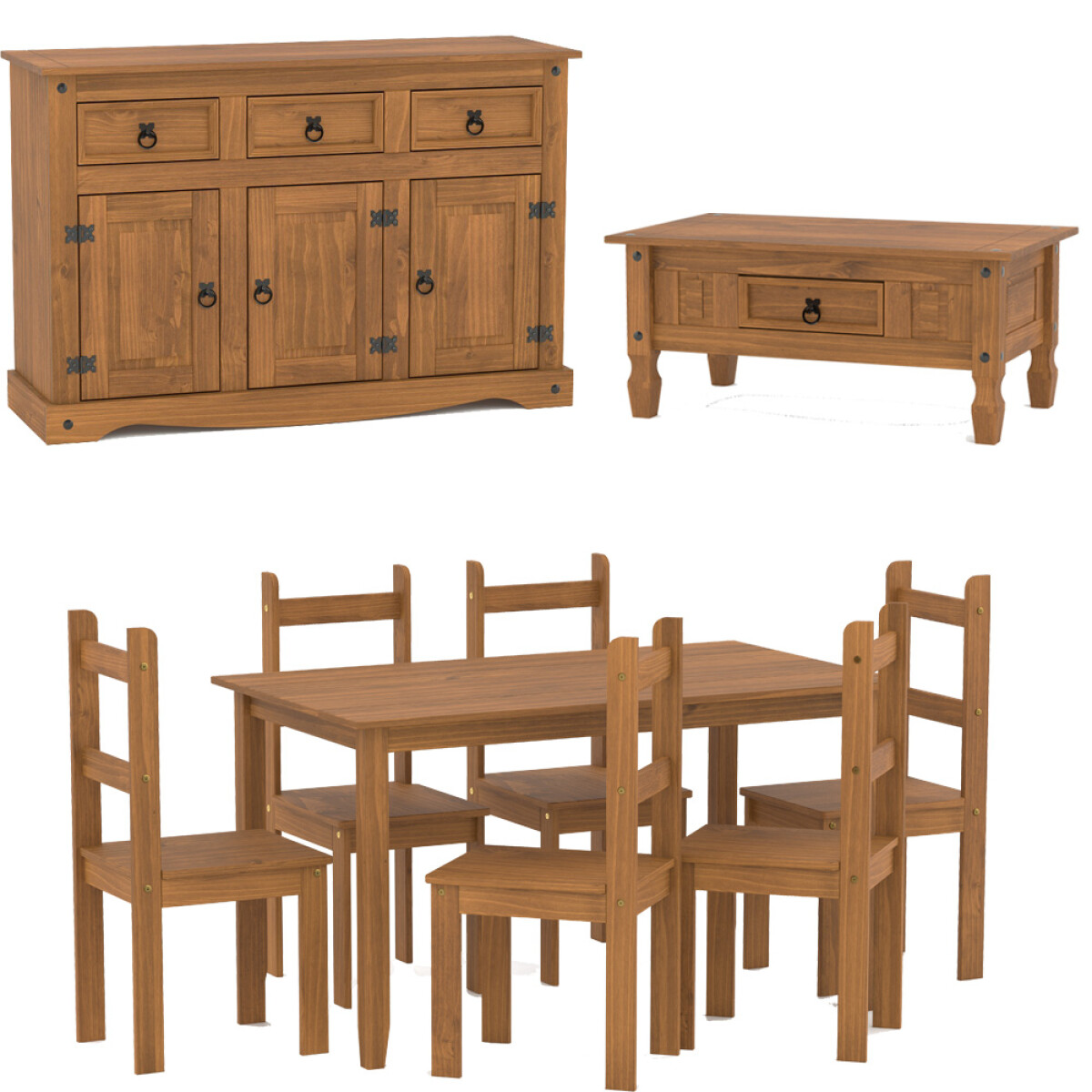 Promo Juego de comedor + Aparador + Mesa de living 