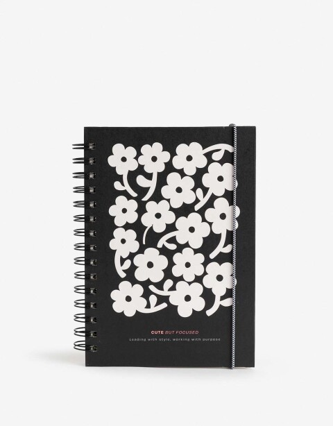 Anotadores Cuadernos y Memos Cuaderno Cuaderno A5 Anillado De Tapa Dura Estampada Con Elástico Sujetador - Combinacion Tricolor
