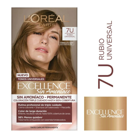 Tintura Para Cabello L'Oréal Paris Excellence Nudes No Amoniaco 7U Rubio Universal Tintura Para Cabello L'Oréal Paris Excellence Nudes No Amoniaco 7U Rubio Universal