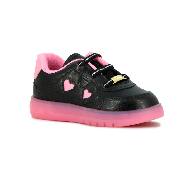Molekinha Zapato Casual Infantil C/luces Negro-rosa Claro