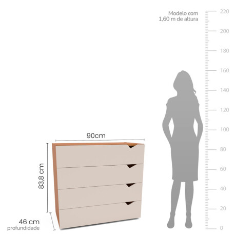CÓMODA PORTO 4 CAJONES R.823 FREIJO/CREMA MARRON