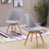 Silla de Comedor Nórdica Estilo Eames de Madera Acolchonada Color Gris x4 Unidades Silla de Comedor Nórdica Estilo Eames de Madera Acolchonada Color Gris x4 Unidades