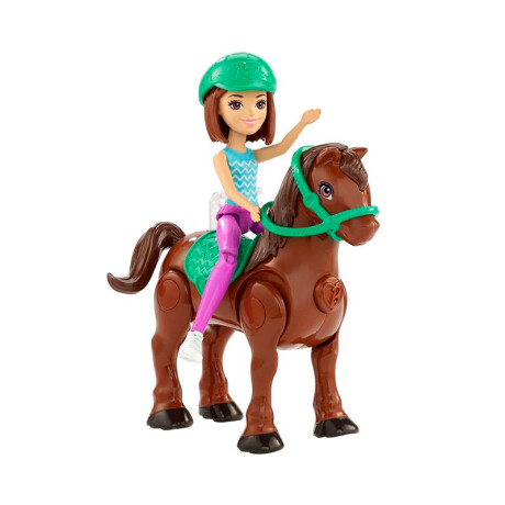 Muñeca Barbie On The Go A Caballo Castaño