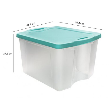 Caja Organizadora Plastico 60.3x48.1x37.8 75 Litros Hts Transparente/verde