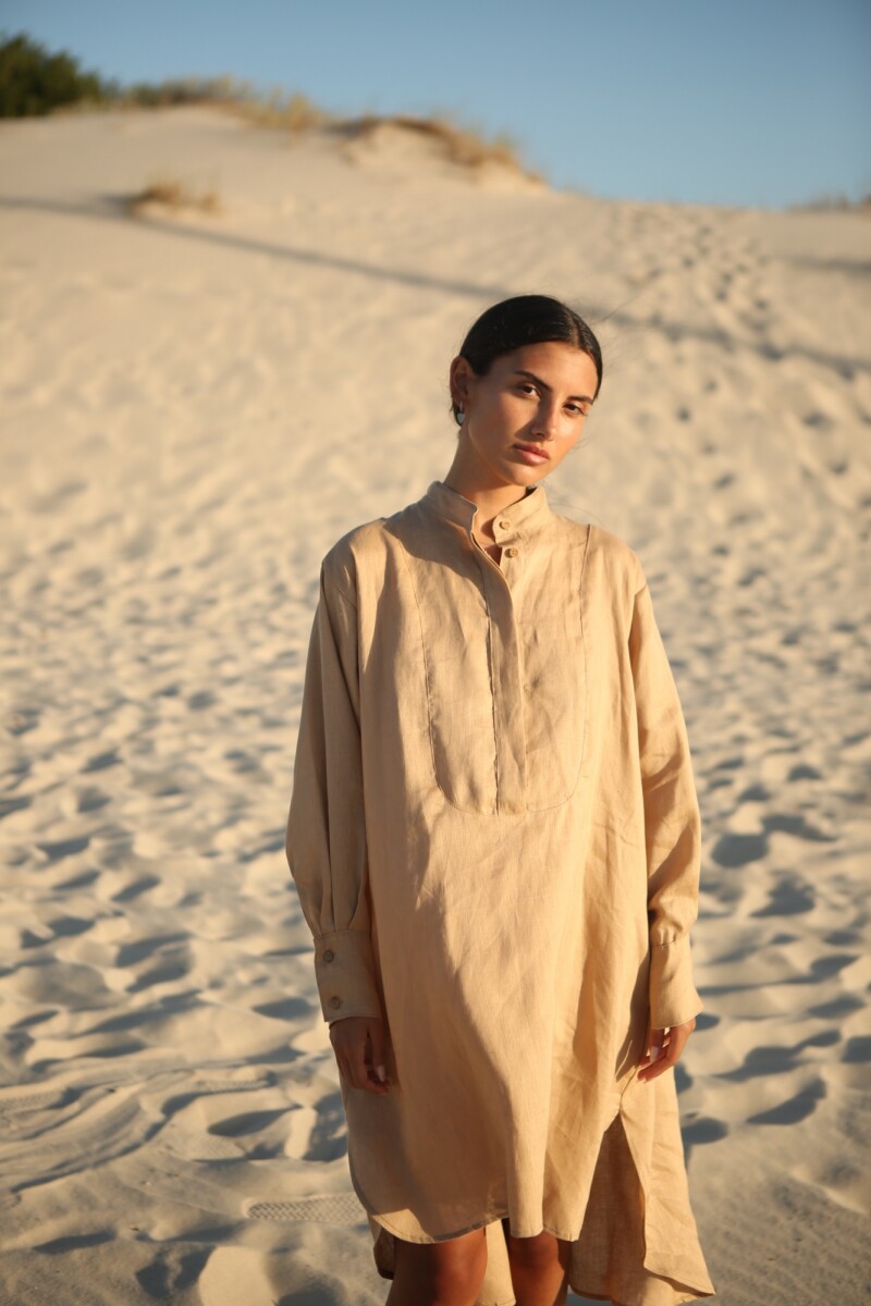 CAMISA NEW ROYAL - Beige Oscuro 