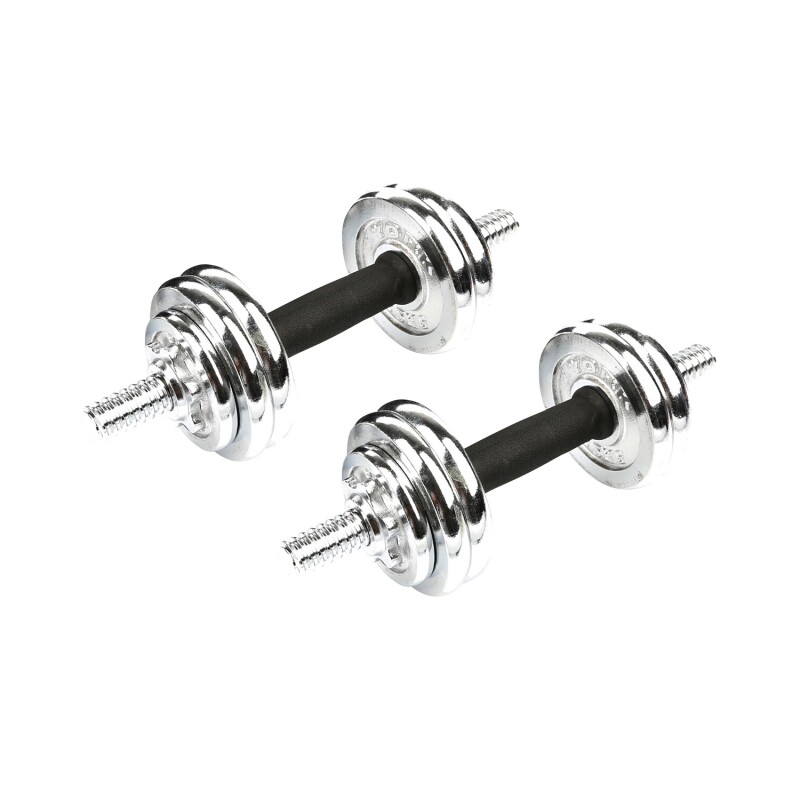 Set de Mancuernas cromadas en estuche 15kg totales Best Set de Mancuernas cromadas en estuche 15kg totales Best