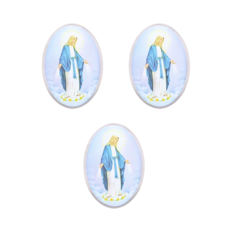 IMAN METALICO DE SANTOS 5CM X3 UNIDADES Gp118/virgen Milagrosa