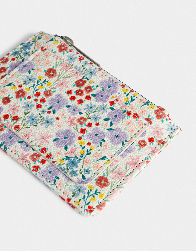 Tarjeteros Flores Monedero Estampado - Estampado Flores