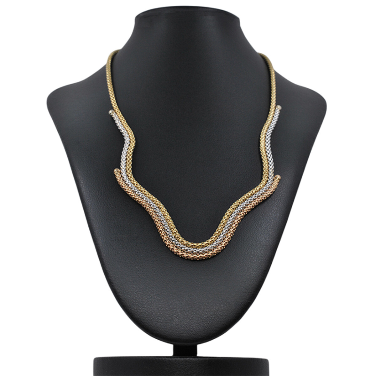 Collar en oro 18k de 3 tonos 