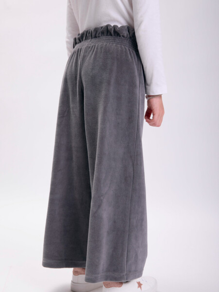 Pantalón plush ancho Gris