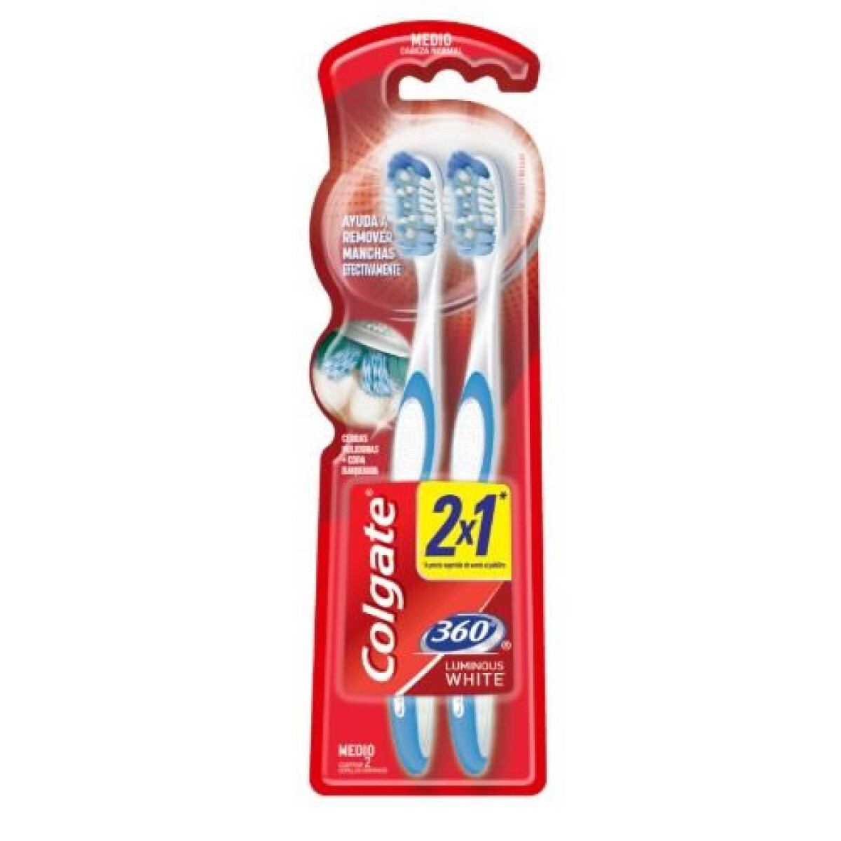 Colgate 360 Luminous White Cepillo x2 – Blanqueamiento Dental