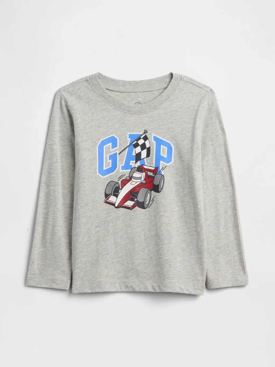 Remera Gràfico Toddler Niño - Light Heather Grey B08 