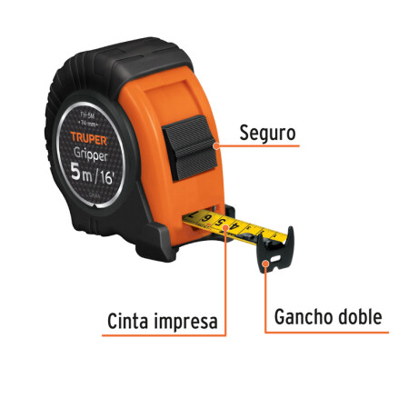 CINTA METRICA C/IMPACTO 5MTX3/4 TRUPER FH-5M (CM/PULG) N/a