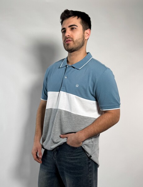 Remera polo pique combinada Costa Piedra