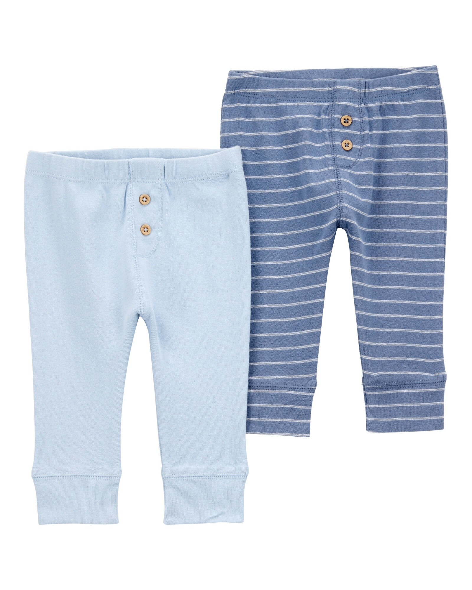 Pack dos pantalones de algodón, azules Sin color