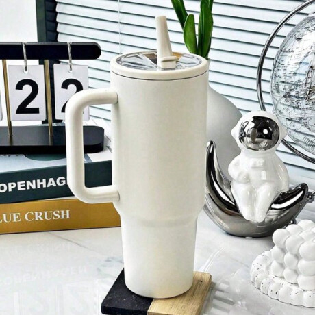 Vaso Térmico XL con Asa y Tapa 1200ml Beige