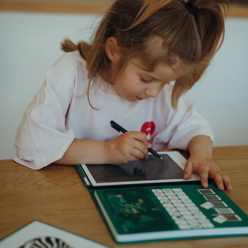 KIDYDRAW-MINI Mini Pizarra Led Con Libro Y Actividades - Animales Del Mundo