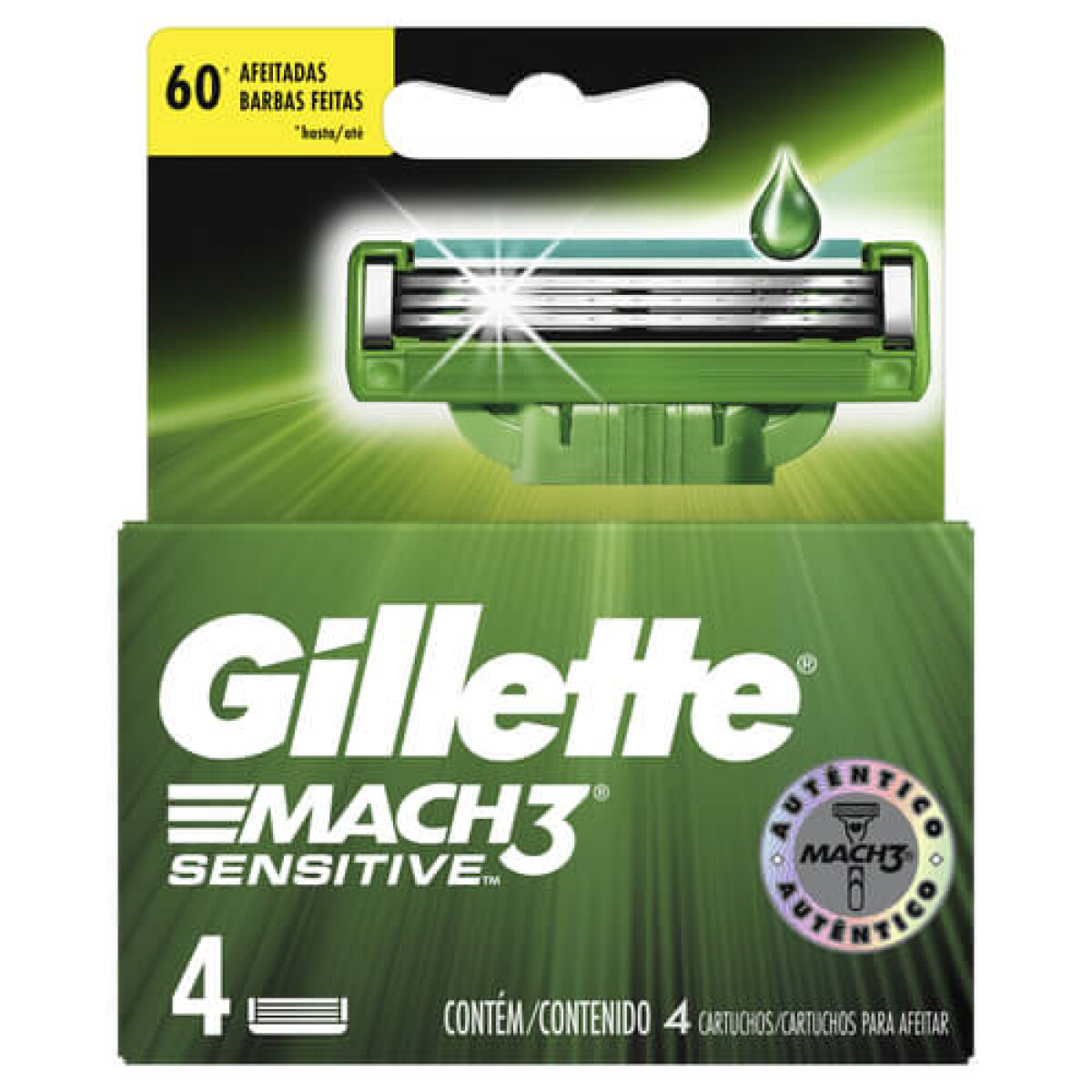 Gillette Mach 3 Sensitive Repuesto 4 Unidades – Recambio Piel Sensible
