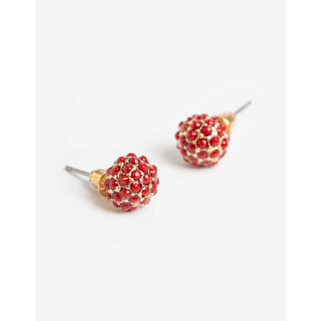 Aros Pasantes Strass Rojo Medio