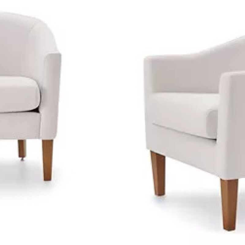 POLTRONA MADERA CLARA - TAPIZADO EN PU COLOR PERLA POLTRONA MADERA CLARA - TAPIZADO EN PU COLOR PERLA