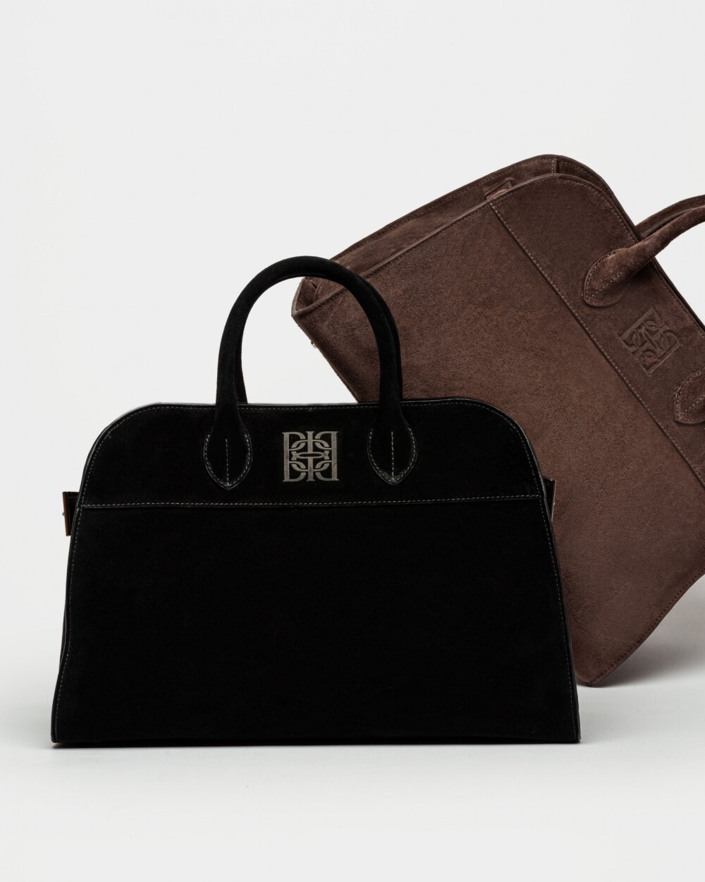 Cartera de Mano The Roots En Cuero Gamuza Negro