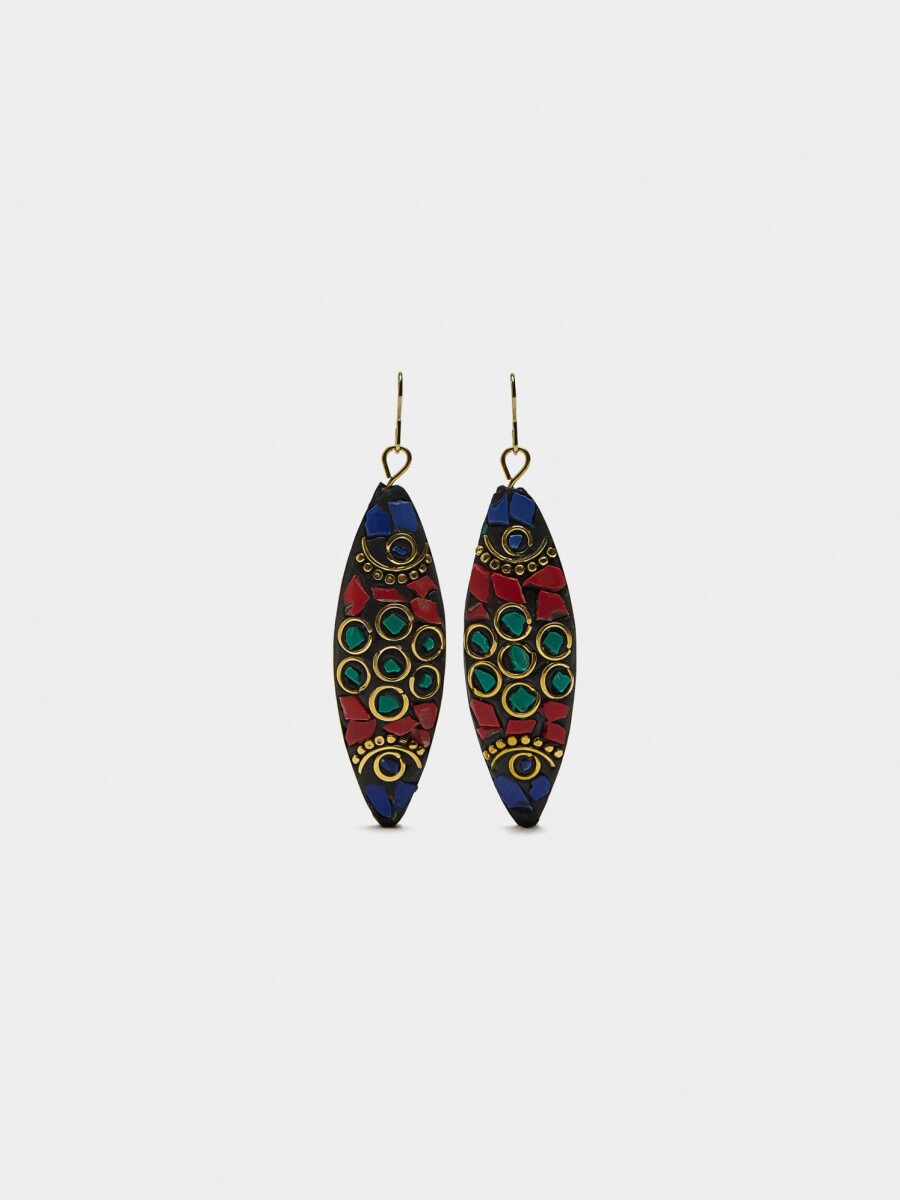 Pendientes Largos Étnicos Multicolor multicolor