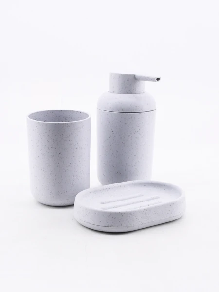 SET DISP, JABONERA PORTACEPILLOS GRIS