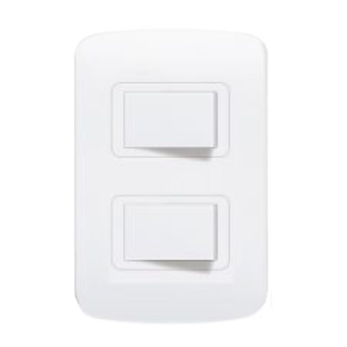 PLAQUETA 2 INTERRUPTORES UNIPOLARES BLANCOS MOLVENO Plaqueta 2 Interruptores Unipolares Blancos Molveno