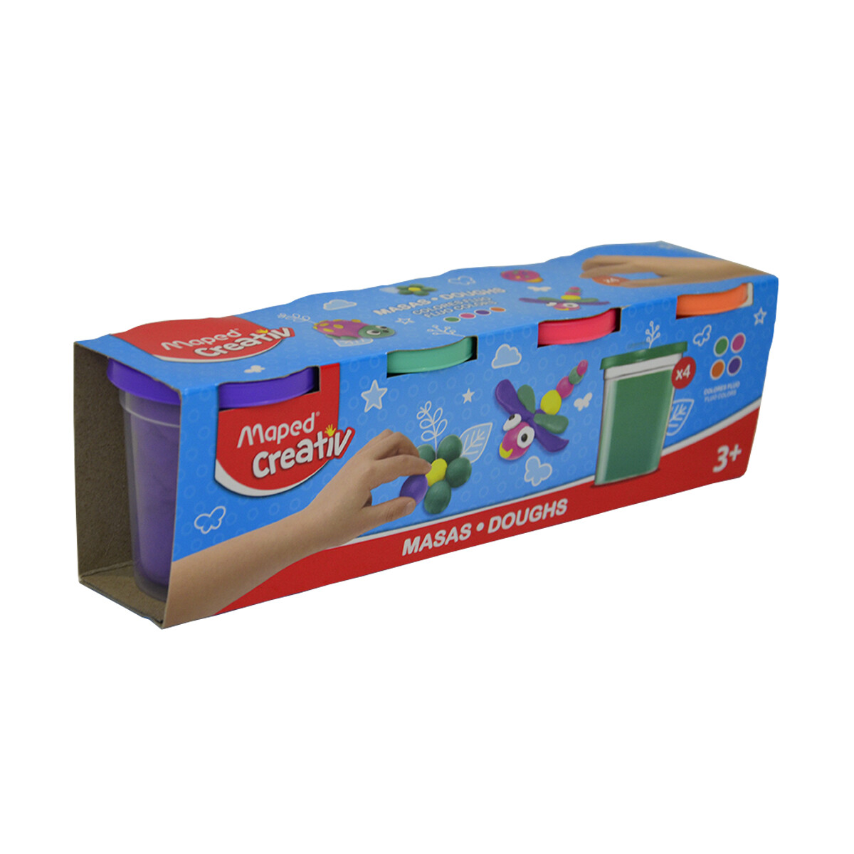 Masa de Moldear Maped Creativ x4 Colores - COLORES FLÚO 