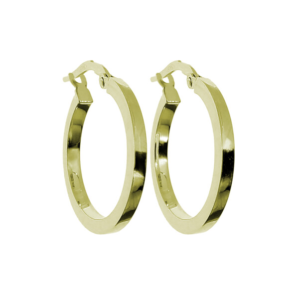 Aros de oro amarillo 18k de caña cuadrada Aros de oro amarillo 18k de caña cuadrada