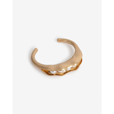 Brazalete Metal Chauchas Dorado Oro Amarillo