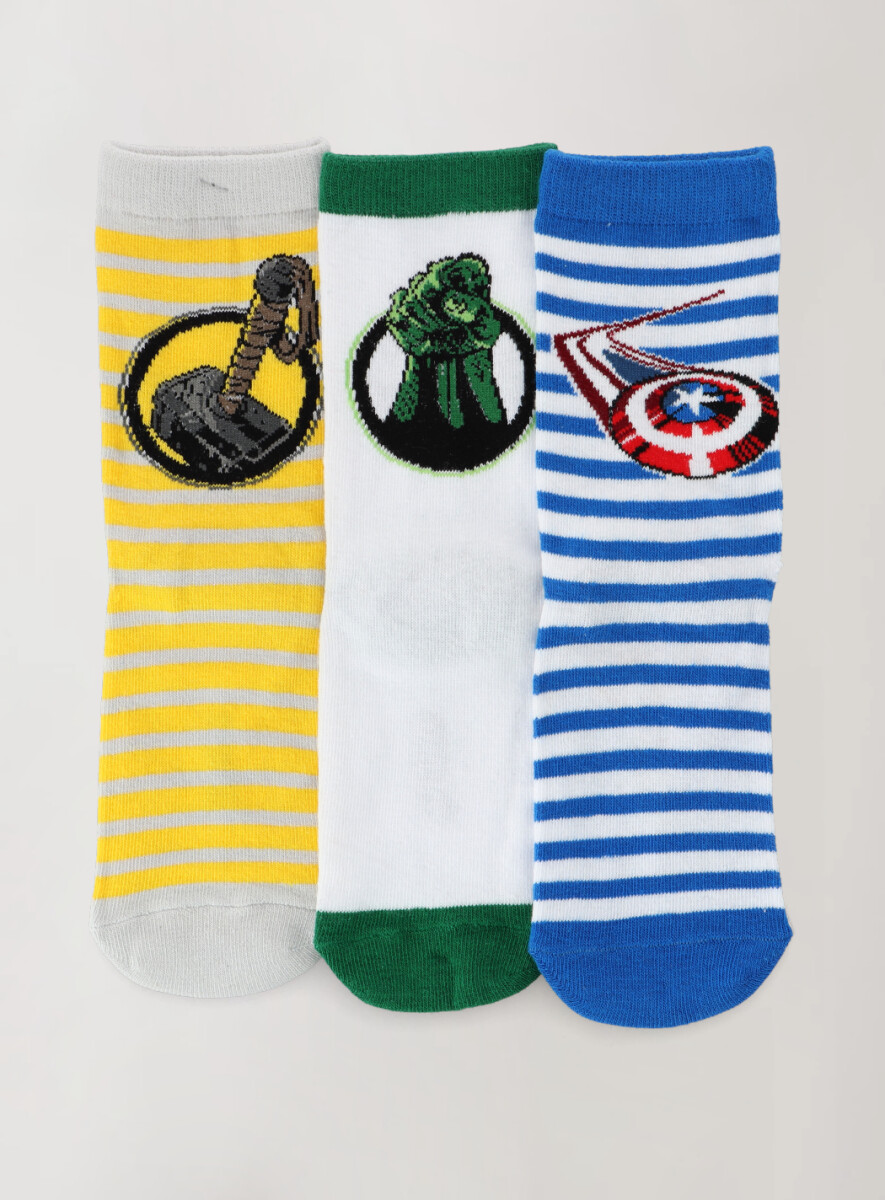 Pack x 3 medias avengers - Diseño 1 