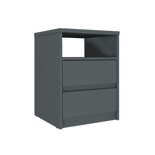 Mesa de Luz 2 Cajones SOUTH Plus Gris