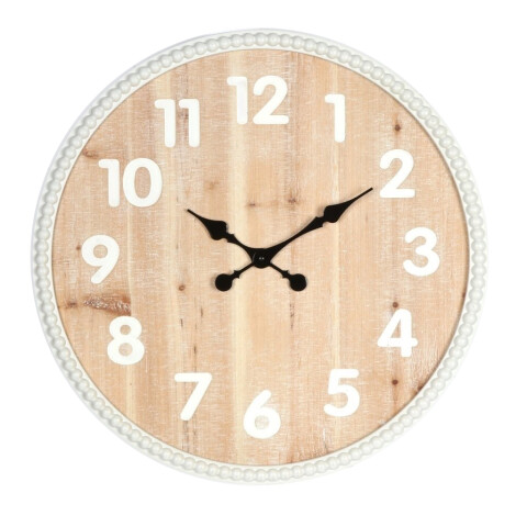 RELOJ DE PARED MDF 60X60X4.5CM MADERA C/BORDE BLANCO RELOJ DE PARED MDF 60X60X4.5CM MADERA C/BORDE BLANCO
