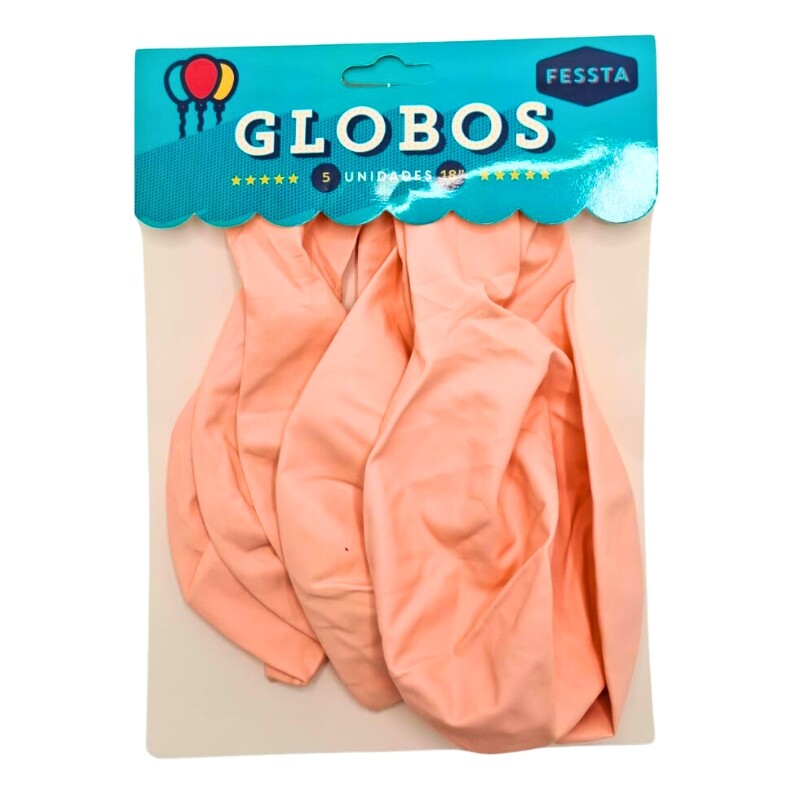 Globos X5 Tamaño R18 Rosa Bebe Claro Pastel